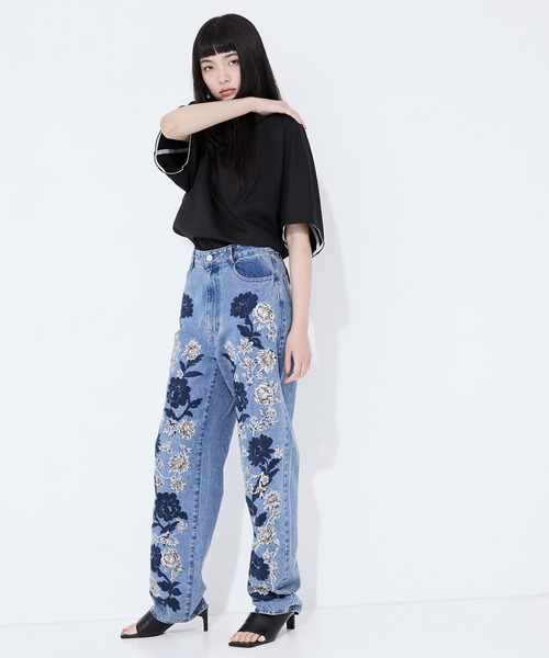 今期 新品! CLANE FLOWER EMBROIDERY PANTS 刺繍 CLANE パンツ 「CLANE/クラネ」FLOWER EMBROIDERY PANTS