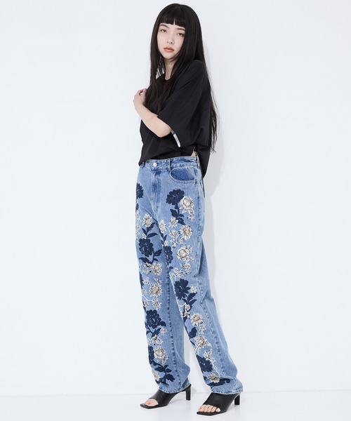 CLANE パンツ 「CLANE/クラネ」FLOWER EMBROIDERY PANTS