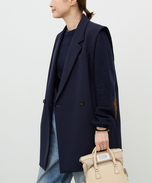 Deuxieme Classe ベスト ジレ *Wクロス ロングベスト レディース