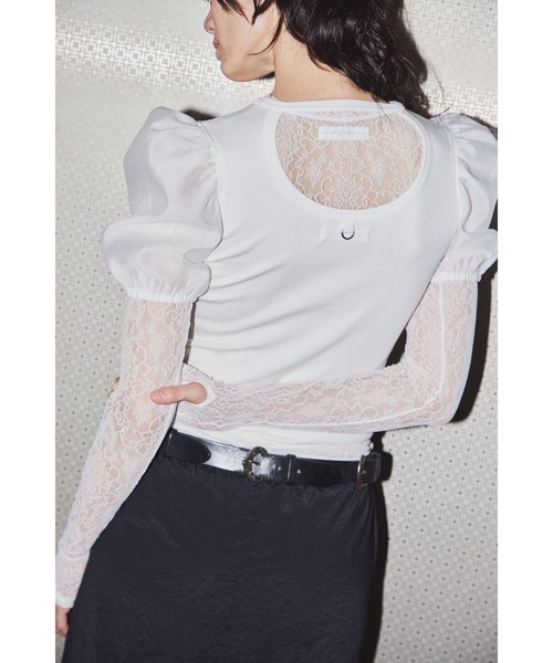 tシャツ D-RING PUFF SLV RIB TOP レディース