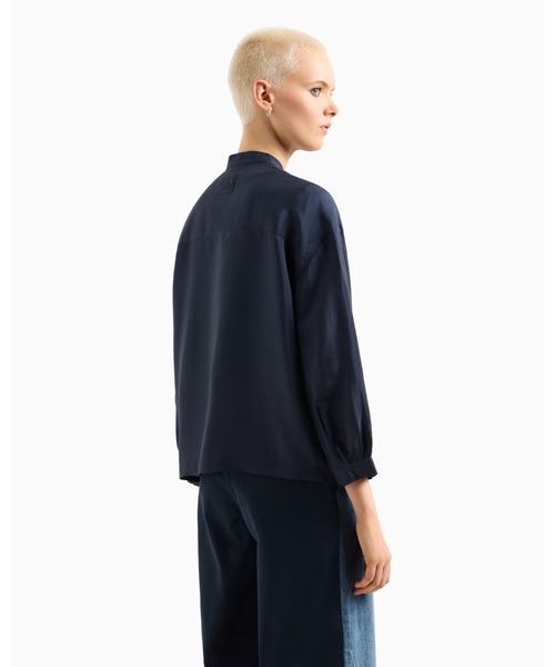 ブラウス シャツ 「A|X アルマーニ エクスチェンジ」「オンライン限定」スタンドカラーシャツ レディース ARMANI EXCHANGE ブラウス シャツ 「A|X アルマーニ