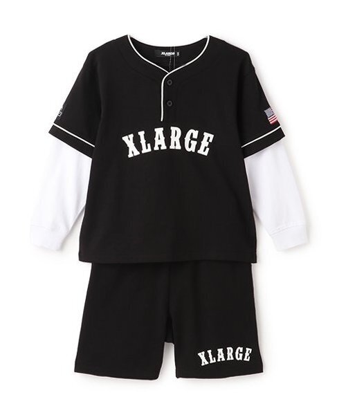 新品未使用　XLARGE KIDS レイヤード風長袖セットアップ　140cm XLARGE KIDS セットアップ レイヤード風長袖セットアップ キッズ