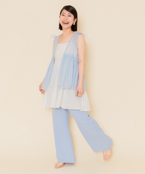 FREAK'S STORE ベスト ジレ シャイニー オーガンジーベスト