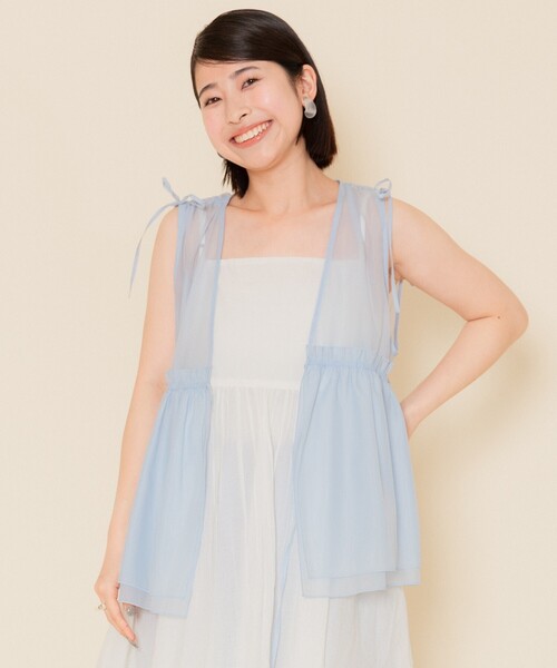 FREAK'S STORE ベスト ジレ シャイニー オーガンジーベスト