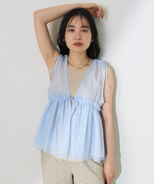 FREAK'S STORE ベスト ジレ シャイニー オーガンジーベスト