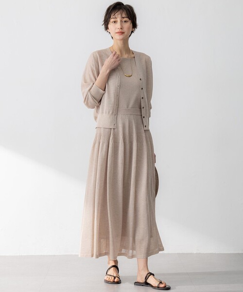 23区今季【洗える】シャイニーシアーニット フレア スカート 23区｜【洗える】シャイニーシアーニット フレア スカート