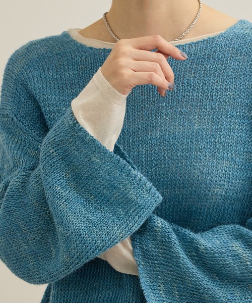 ROPE' ニット セーター 「洗える」スラブリネン ボートネック