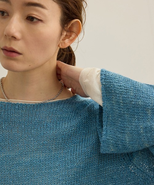 ROPE' ニット セーター 「洗える」スラブリネン ボートネック