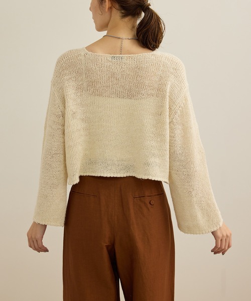 新品⭐︎リネン混ボートネックニット 追加3》リネン混ボートネックニット（ニット／セーター）｜SLOBE
