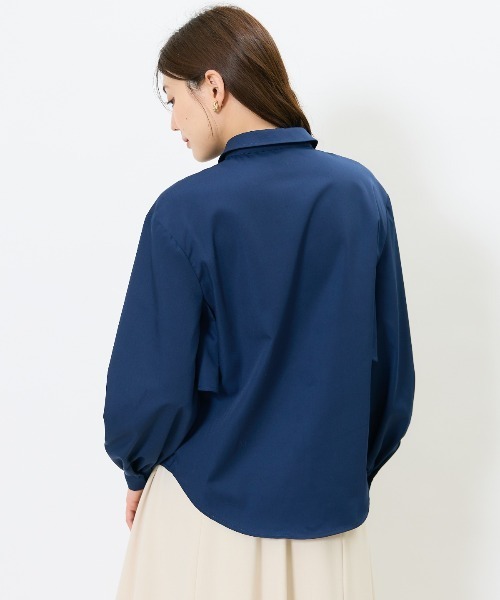 完売品　AND COUTUREヨークデザインタックシャツ　ネイビー　新品タグ付き And Couture ブラウス シャツ ヨークデザインタックシャツ