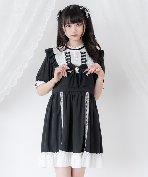 DearMyLove❤︎ワンピース DearMyLove シャツワンピース 別袖付変形セーラーワンピース