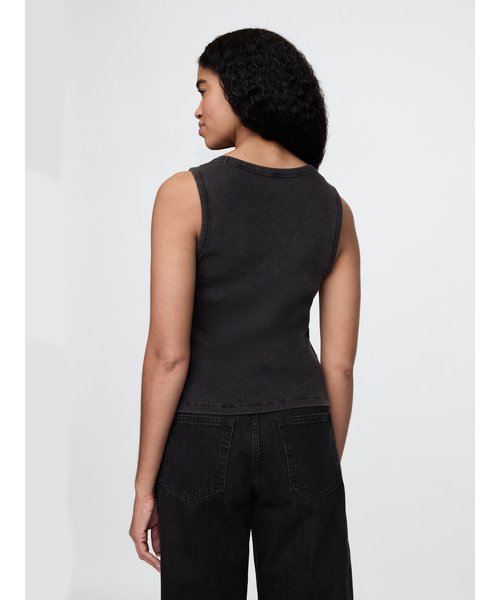 GAP タンクトップ ノースリーブ リブ スクープタンクトップ