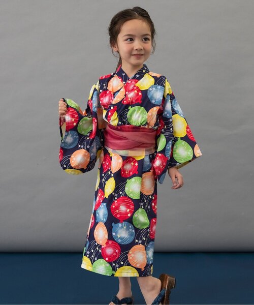 浴衣 「すっぽり着られる」Girls浴衣_帯つき_ジュニア対応 キッズ 子供 女の子 | BREEZE