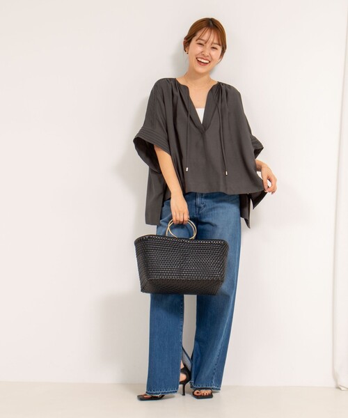 ブラウス シャツ ビッグシルエットスキッパーブラウス レディース NOLLEY'S ブラウス シャツ ビッグシルエットスキッパーブラウス