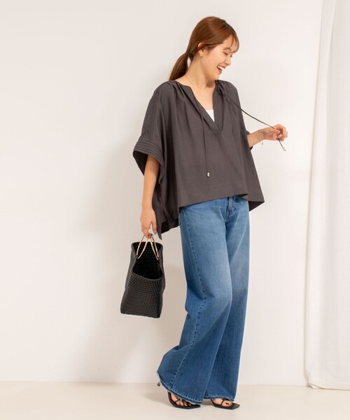 ブラウス シャツ ビッグシルエットスキッパーブラウス レディース NOLLEY'S ブラウス シャツ ビッグシルエットスキッパーブラウス
