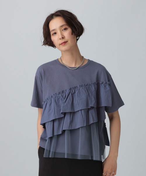 LEPSIM tシャツ 異素材フリルドッキングT 490447 レディース