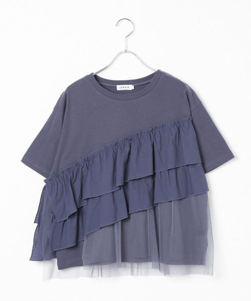 LEPSIM tシャツ 異素材フリルドッキングT 490447 レディース