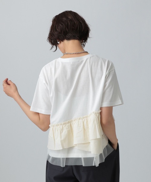 LEPSIM（レプシィム） tシャツ 異素材フリルドッキングT 490447