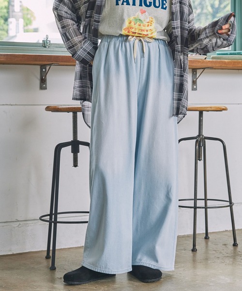 ジーンズ デニム デニムパンツ ウォッシュ加工 ワイド イージー