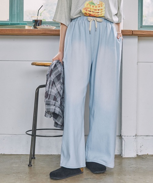 EAT*日本未入荷*マッドウォッシュ ワイドレッグ デニムパンツ EAT*日本未入荷*ウォッシュド ワイドレッグ デニムパンツ