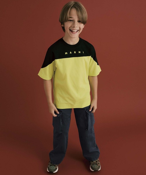 【新品・未使用品】MARNI バイカラー Tシャツ カットソー 12 MARNI（マルニ） tシャツ 入学式 Kids ＆ Junior ブランドロゴバイ