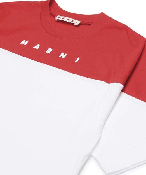 【新品・未使用品】MARNI バイカラー Tシャツ カットソー 12 MARNI（マルニ） tシャツ 入学式 Kids ＆ Junior ブランドロゴバイ