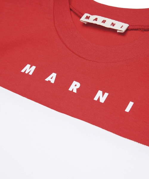 【新品・未使用品】MARNI バイカラー Tシャツ カットソー 12 MARNI（マルニ） tシャツ 入学式 Kids ＆ Junior ブランドロゴバイ