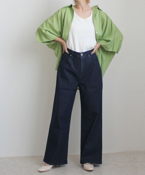 【libjoie】ワイドデニムパンツ(EMMAさんコラボ) libjoie EMMAコラボ ワイドデニムパンツ