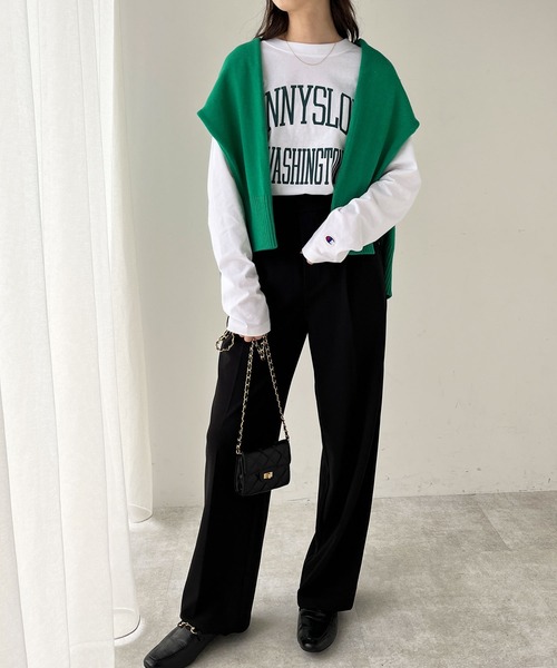 「Champion」 長(zhǎng)袖カットソー MEDIUM オフホワイト レディース