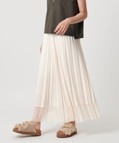 スカート　ユナイテッドアローズ UNITED ARROWS スカート シアー コンビ プリーツ : ZOZOTOWN