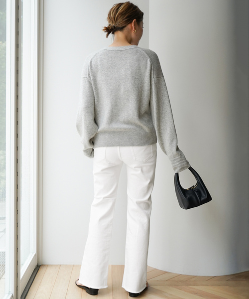 「Deuxieme Classe」 ブーツカットデニムパンツ 36 ホワイト レディース