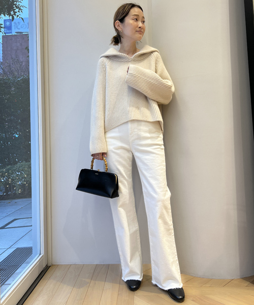 「Deuxieme Classe」 ブーツカットデニムパンツ 36 ホワイト レディース