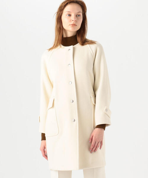 TOMORROWLAND（トゥモローランド） ノーカラーコート 34 ネイビー