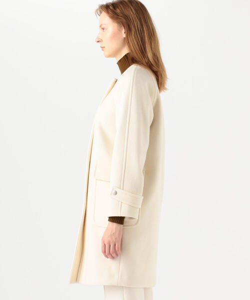 TOMORROWLAND（トゥモローランド） ノーカラーコート 34 ネイビー