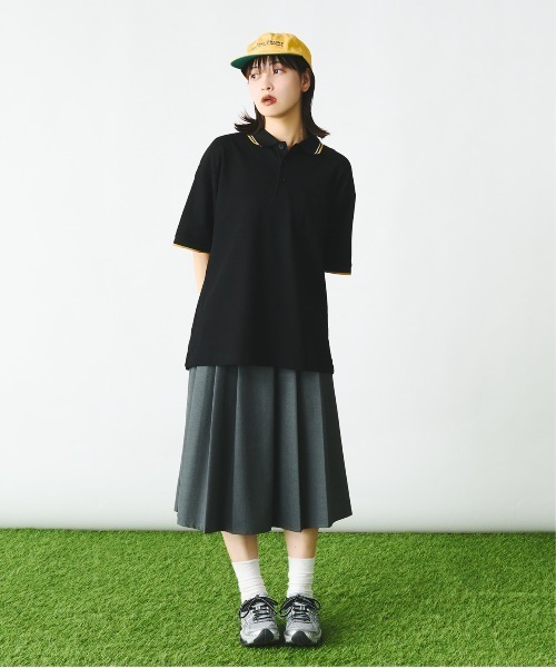 「Adoon plain」 半袖ポロシャツ LARGE ブラック メンズ_画像3