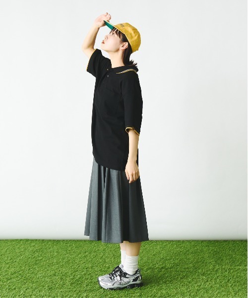 「Adoon plain」 半袖ポロシャツ LARGE ブラック メンズ_画像4