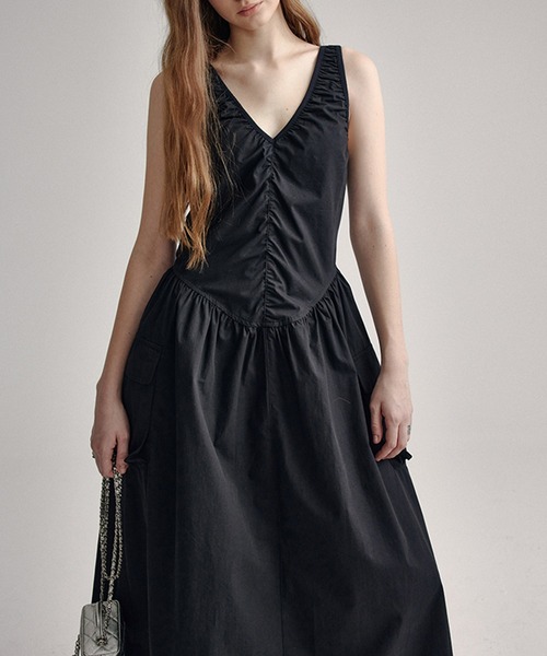 Fano Studios」 ノースリーブワンピース M ブラック レディース