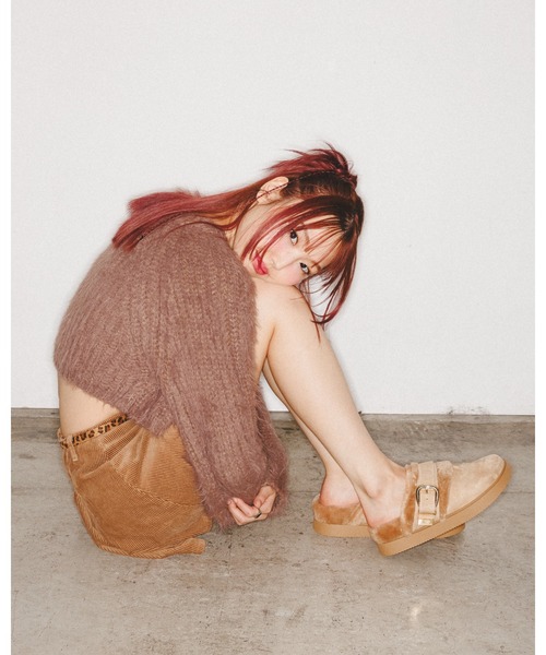 STEVE MADDEN（スティーブ・マデン） スリッポン ファーバックルサボ/S