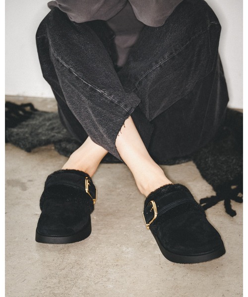 STEVE MADDEN（スティーブ・マデン） スリッポン ファーバックルサボ/S