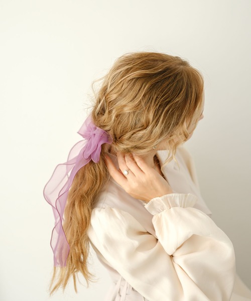 Lady Rora ヘアゴム アンジュ オーガンジー ロングリボン ヘアゴム