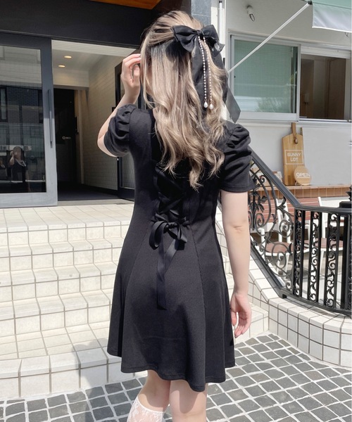 「abc une face」 半袖ワンピース FREE ブルー レディース_画像4