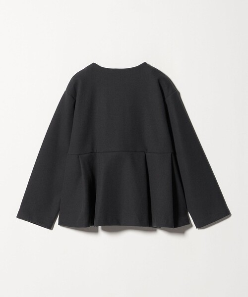 ユナイテッドアローズ 38 ペプラム ショート　コート ブラック UNITED ARROWS LTD. OUTLET｜ニットメルトン ペプラム ショートコート