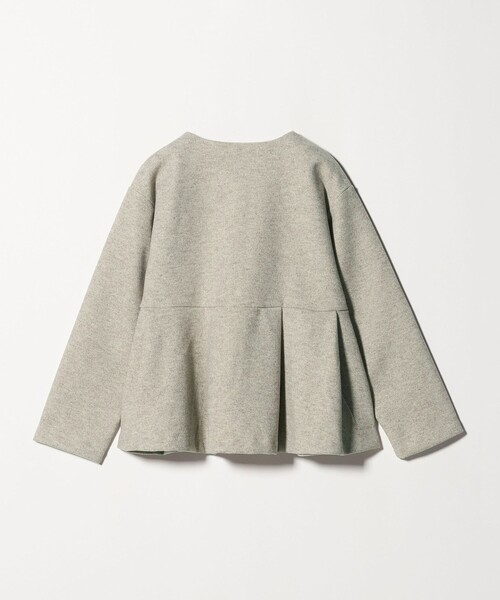 A DAY IN THE LIFE ノーカラーコート コート ニットメルトン ペプラム