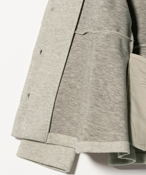 A DAY IN THE LIFE ノーカラーコート コート ニットメルトン ペプラム