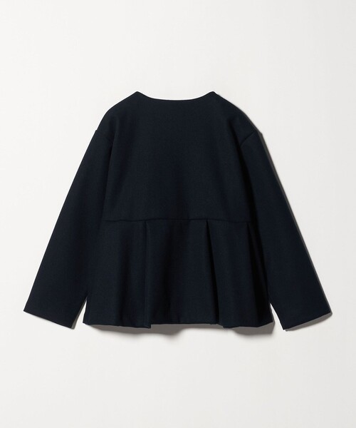 A DAY IN THE LIFE ノーカラーコート コート ニットメルトン ペプラム