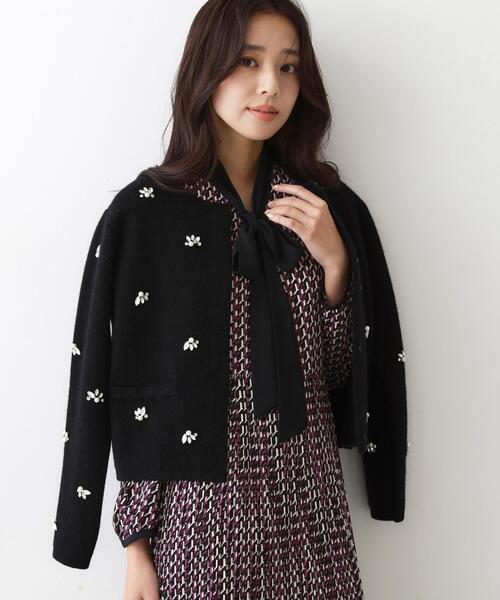 COUP DE CHANCE（クードシャンス） カーディガン 「手洗い可」ビジュー