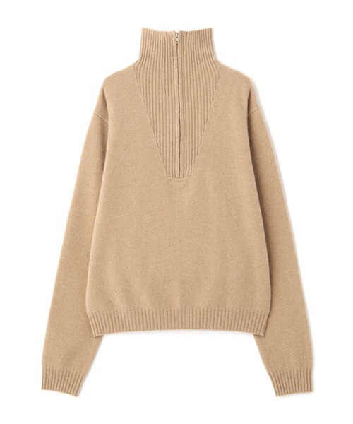新品 ETRE TOKYO ハーフジップハイゲージニットプルオーバー 25AW ハーフジップハイゲージニットプルオーバー(F BEIGE): トップス