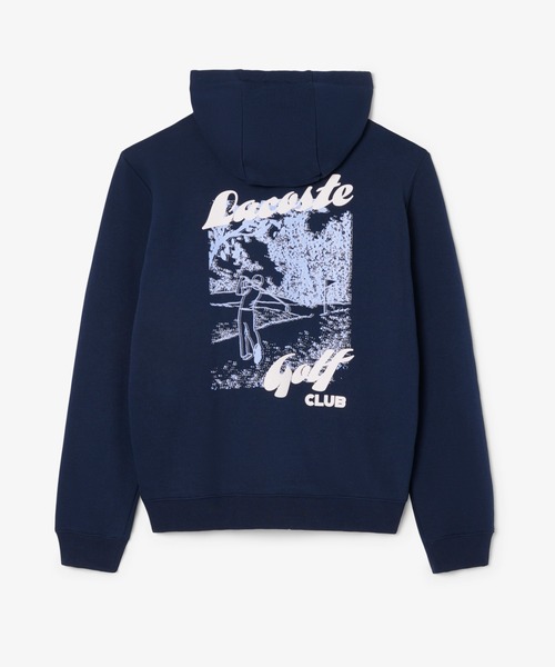 【セール】 ラコステ Lacoste バックプリント パーカー 黒 FR-5 L LACOSTE（ラコステ） パーカー プレイヤーバックプリントスウェット