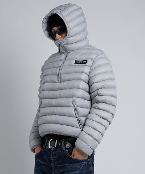 Sourcream サワークリーム　中綿ハーフジップフードプルオーバー　黒　新品 Sourcream/サワークリーム】中綿ハーフジップフードプルオーバー