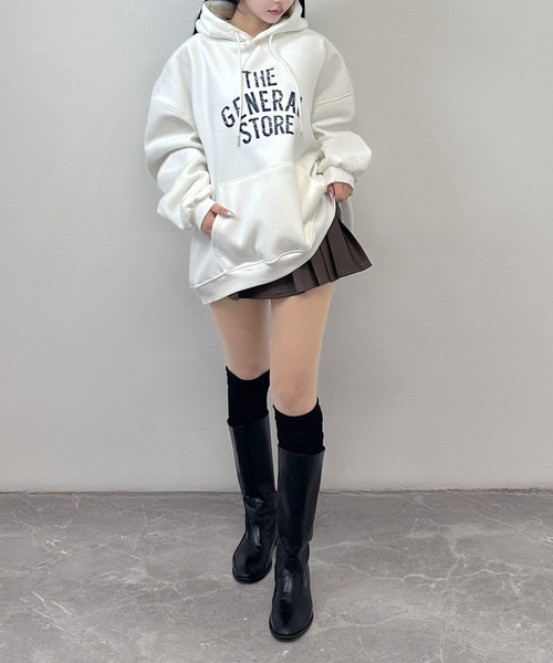 FOLLOWIN（フォロウィン） パーカー 3color「裏ボア」ロゴプリント
